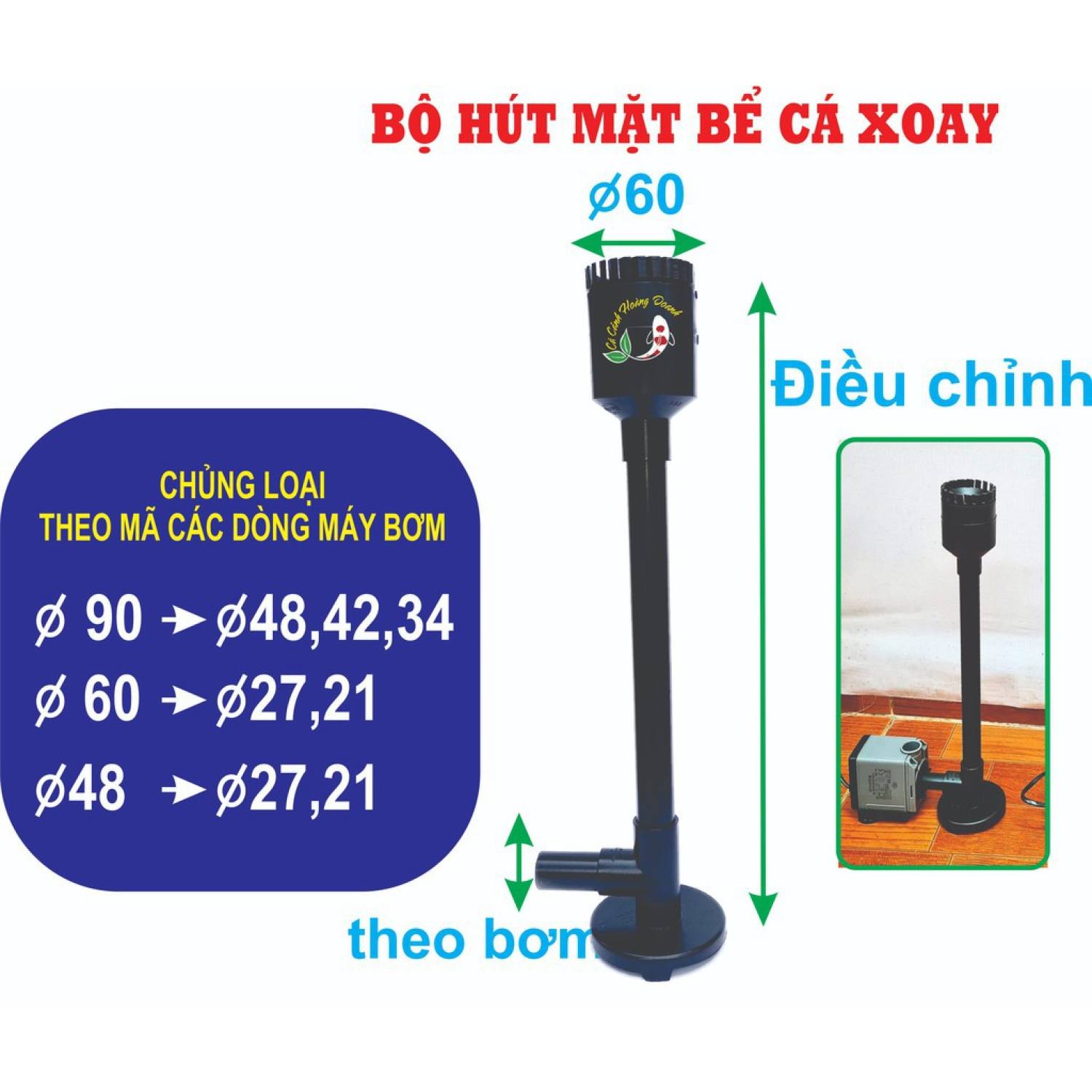 bộ hút mặt và đáy cho hồ cá
