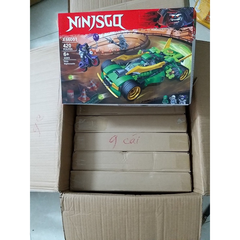 Lắp ráp lego ninjago zimo 4013 76061 38cm hộp xe đua bóng đêm của ninja jungle assault vehicle