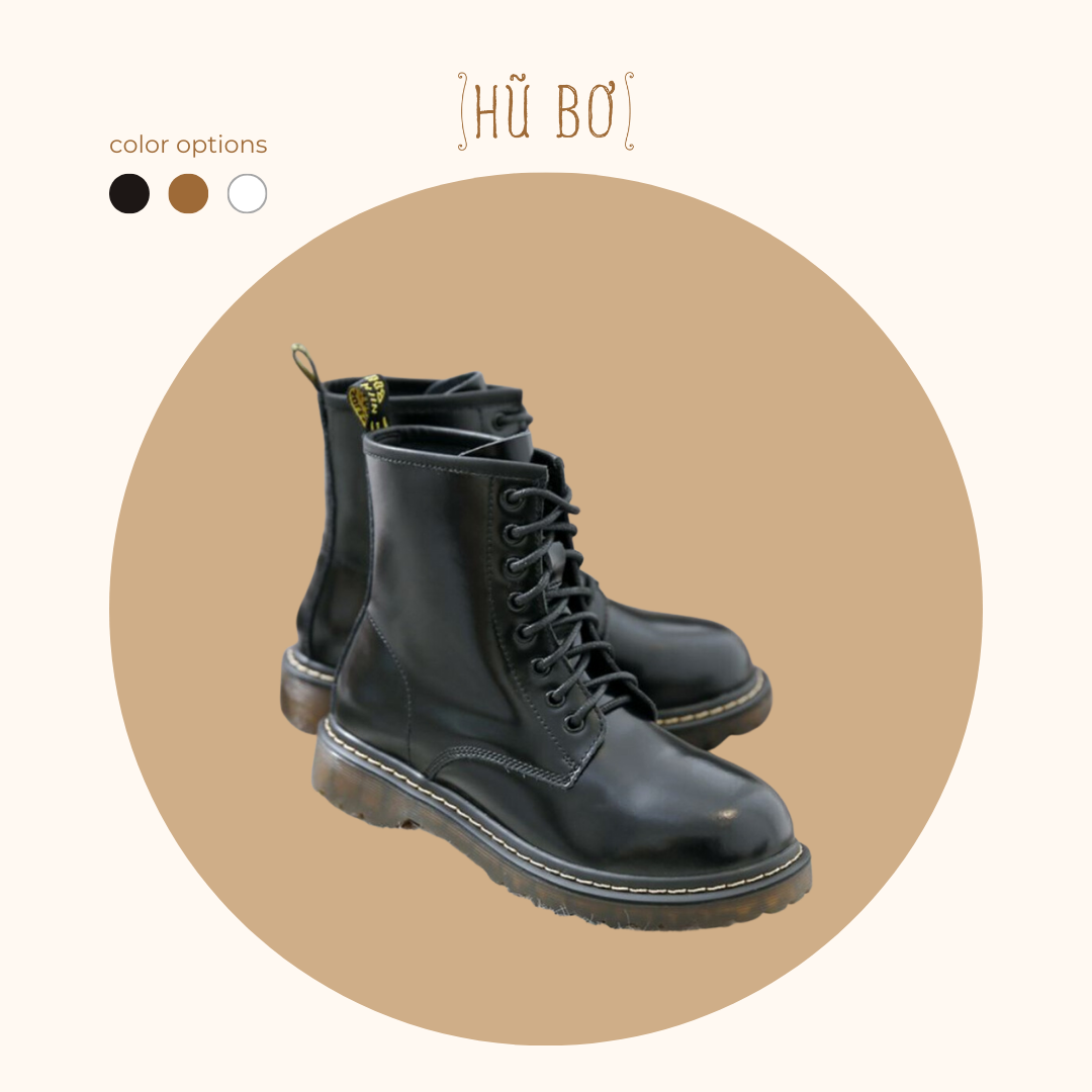 Combat boots (Ver 3.5cm) - Giày da bò nữ