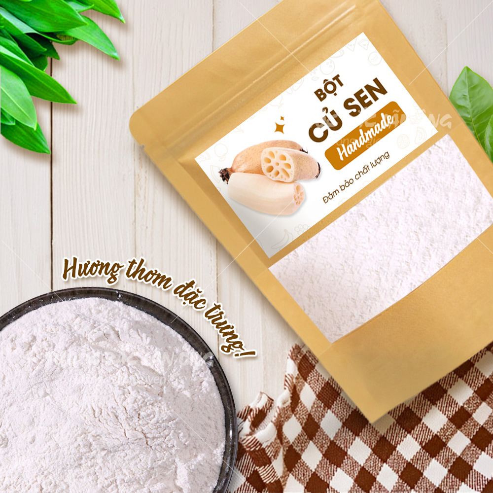 Bột củ sen 100g, nguyên chất, thơm mịn, bột ngũ cốc nhà làm, thơm ngon - Lãn Ông