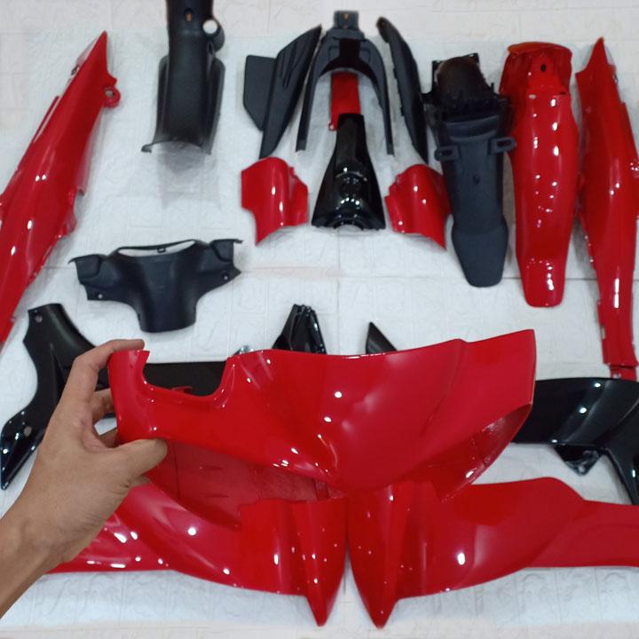 [TẶNG TEM] Bộ dàn áo xe JUPITER V , nhựa ABS nguyên sinh cao cấp màu ĐỎ , phanh đĩa A559 - có KHUYẾN MẠI BỘ TEM 3 lớp sịn.