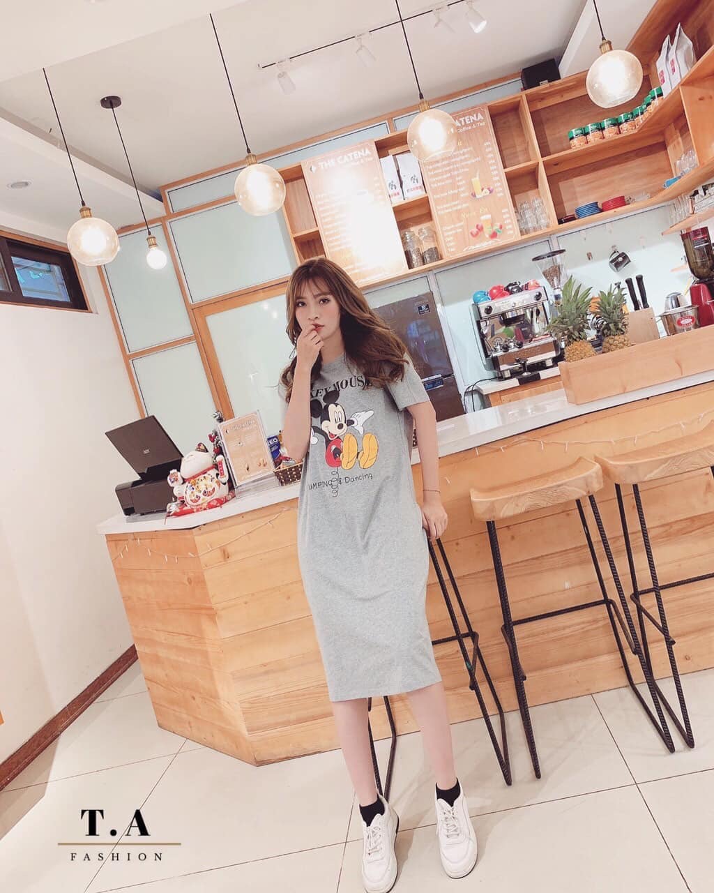 [MeBeBin] Đầm Suông Dáng Rộng Micky Đan Dây Lưng