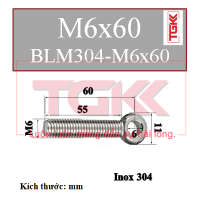 Bulong mắt inox 304 m6-m12