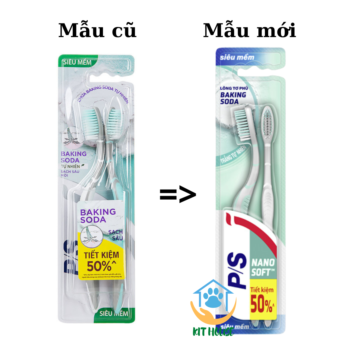 [HCM GIAO 2H]Bộ 2 Bàn Chải Đánh Răng P/S Baking Soda Sạch Sâu