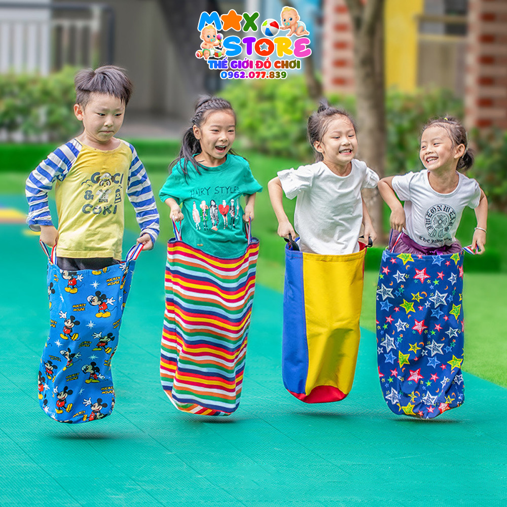 Bao bố họa tiết - túi nhảy cho bé mầm non