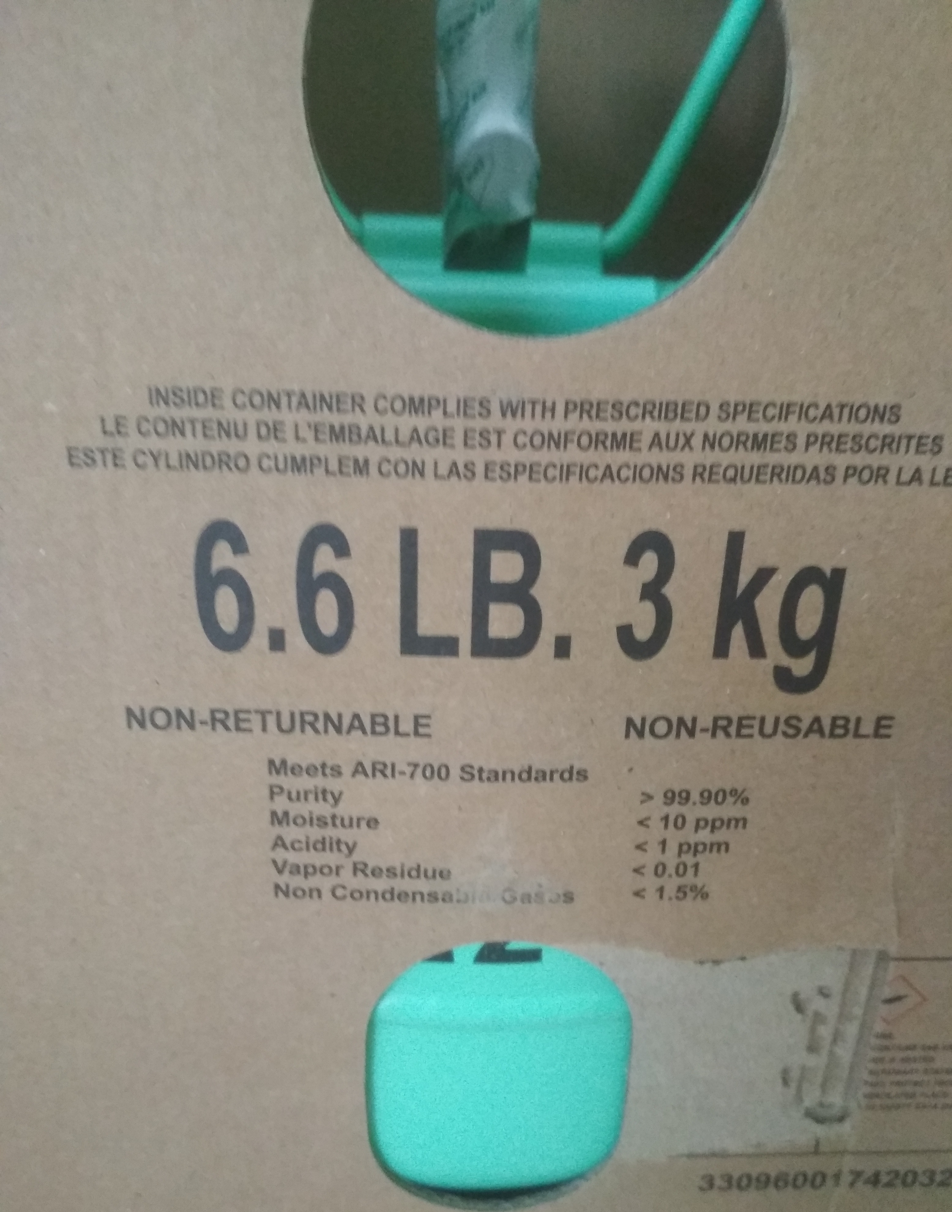 Gas máy lạnh R22 bình 3kg