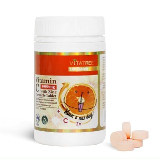 [HCM]Viên Nhai Vitamin C + ZINC 1000mg VITATREE Bổ Sung Đề Kháng 100VIÊN Hộp To thumbnail