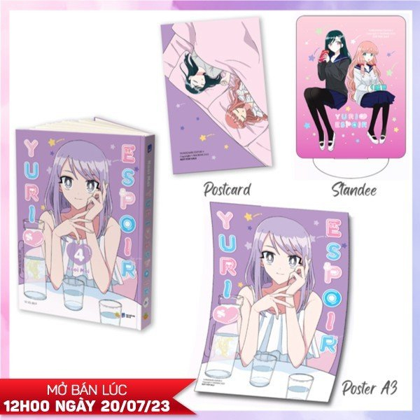 Yuri espoir - tập 4 - bản đặc biệt - tặng kèm postcard + poster + standee khung tranh