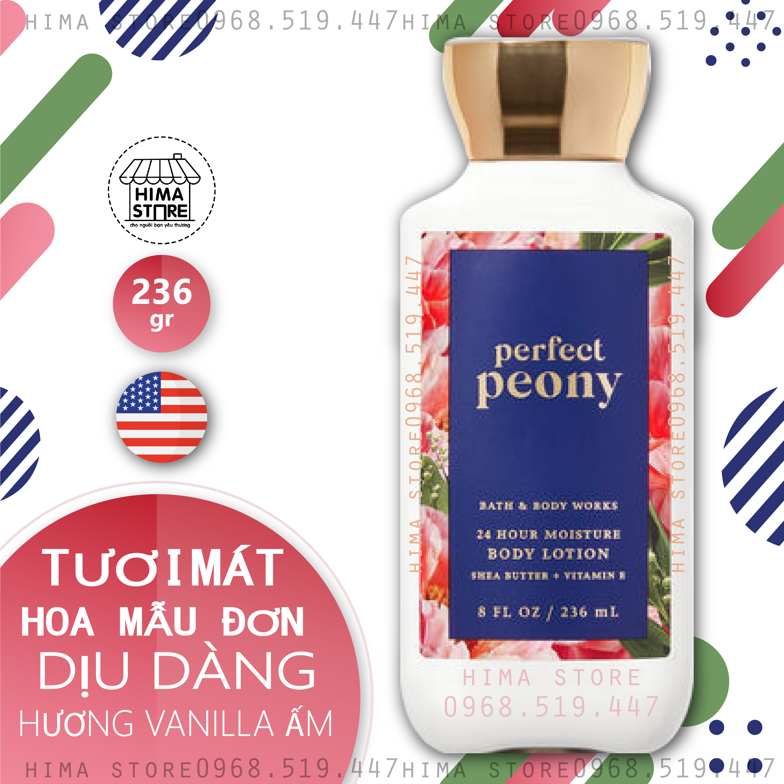 [HCM]Sữa Dưỡng Thể Cấp Ẩm Bath & Body Works Body Lotion - PERFECT PEONY (236ml)