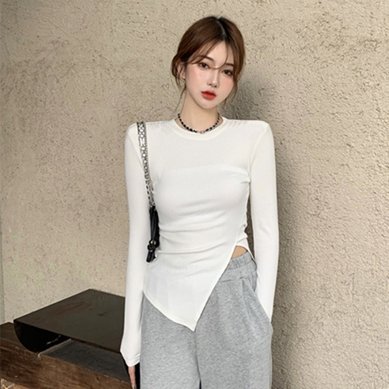 Áo xẻ tà dáng ôm, áo thun ôm dáng ôm xẻ vạt BUBUSTORE