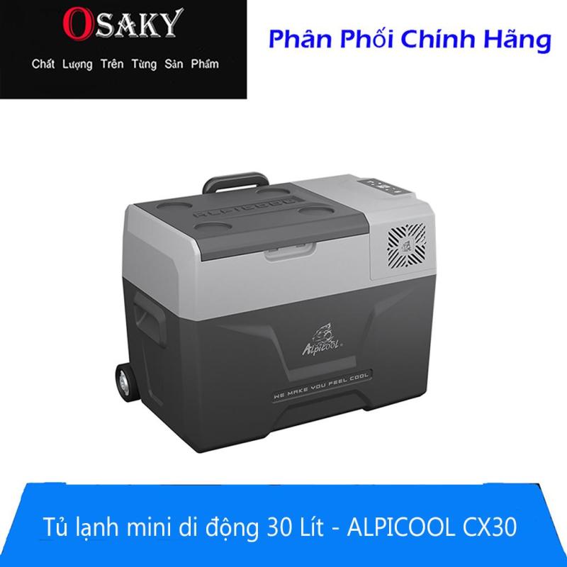 ( Bảo hành 12 tháng ) Tủ lạnh mini di động dành cho ô tô 30 Lít - ALPICOOL CX30 ( Tủ có thể làm đá, làm kem, làm mát đồ uống…) - tủ lạnh di động có bánh xe ( Làm đá )
