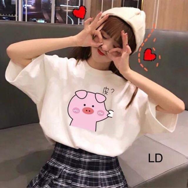 Áo phông heo con bẹo má LDU0619