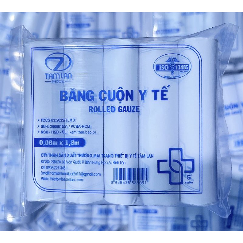 [CHÍNH HÃNG] Băng Cuộn Y Tế 0.08mx1.8m Tâm Lan (Túi/5cuộn)