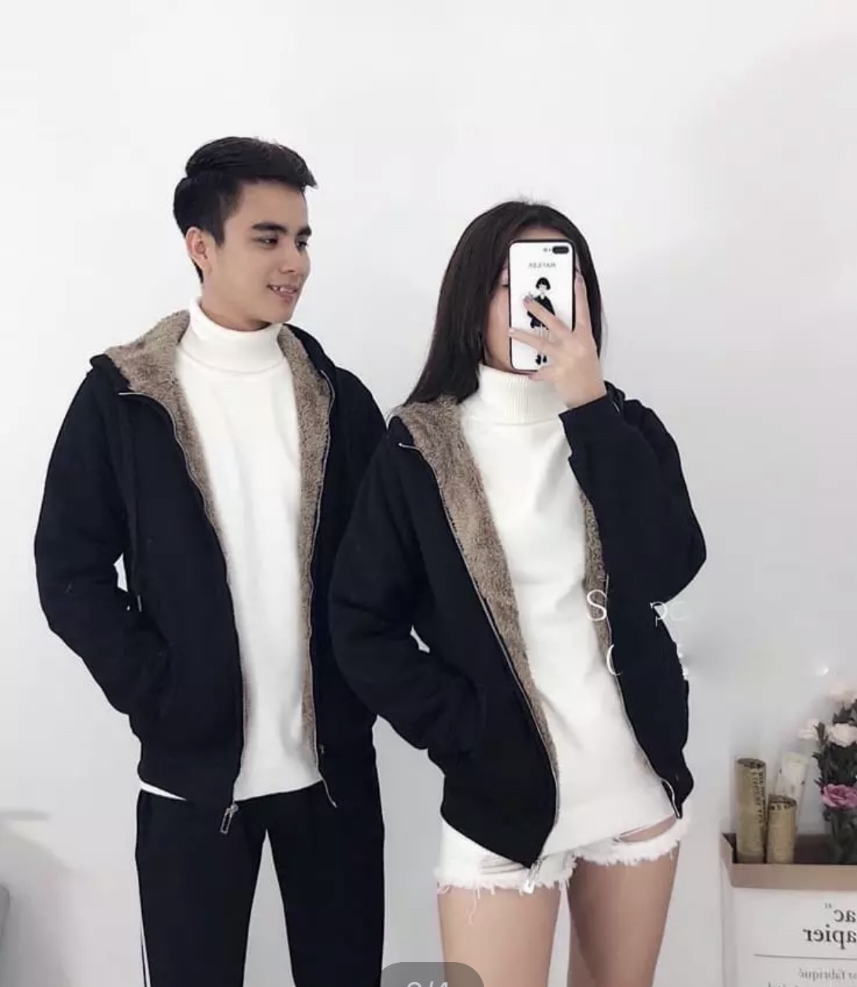Áo khoác nỉ lót lông cực dày siêu ấm áp