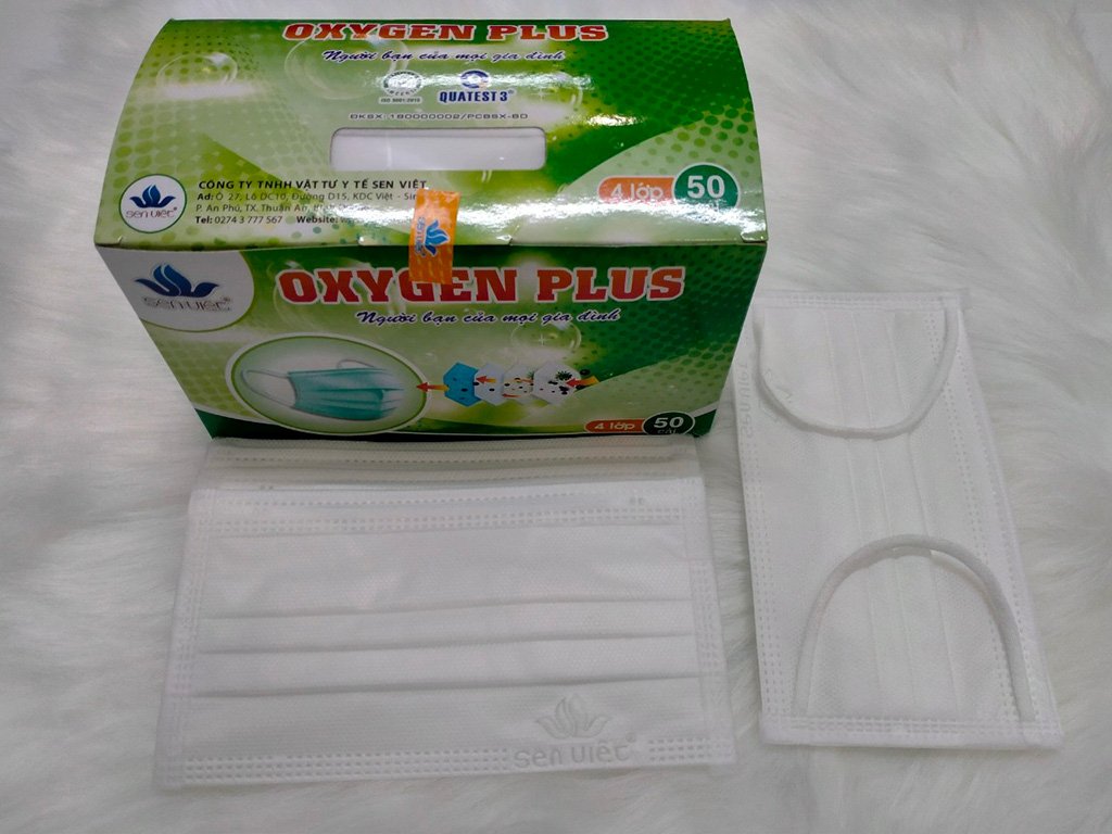 Khẩu trang y tế sen việt oxygen plus - màu trắng