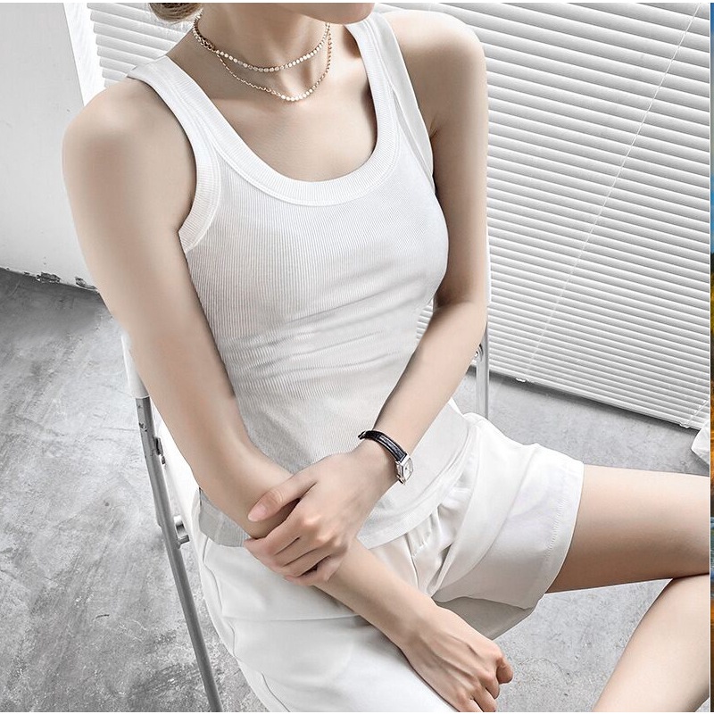 Áo ba lỗ nữ thun gân dáng basic CT528