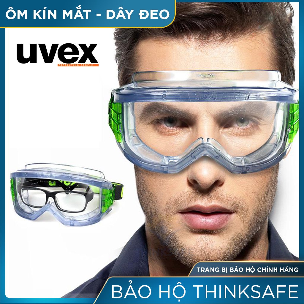 Kính bảo hộ lao động Uvex Thinksafe, mắt kính chống hoá chất, chống bụi, phòng dịch, phun sơn, tiện, cắt đục - 9301906