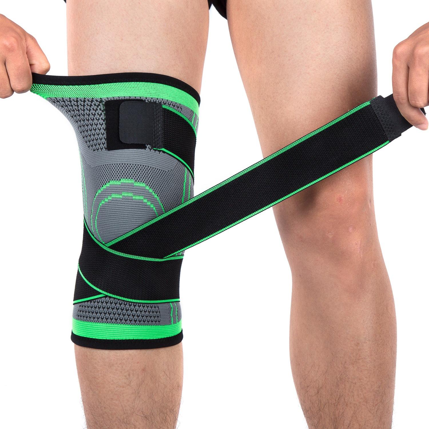 Bó gối thể thao - bảo vệ đầu gối có đai co giãn Ghi NEW AB23