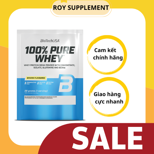 Sữa tăng cơ sample biotech 100% pure whey - biotech usa - gói dùng thử 1 lần dùng