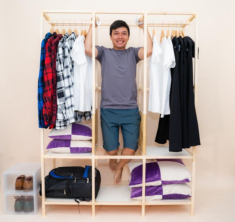 Kệ Gỗ treo quần áo cực chắc chắn Homy