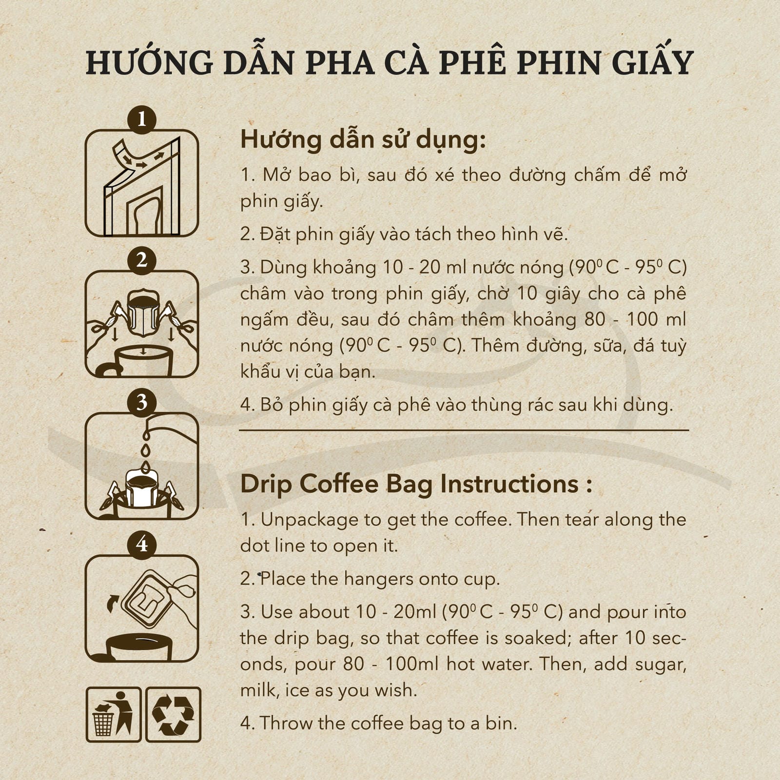 Cà Phê Chồn Cao Cấp Mountain Legend – 10% Real Civet Robusta & 90% Selected Beans Fine Robusta - Hộp 5 Phin Giấy