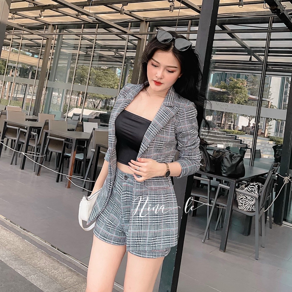 BỘ VEST SỌC QUẦN SHORT SIÊU XINH [KÈM ÁO LÓT] CHẤT VẢI FORD+LÓT COTTON