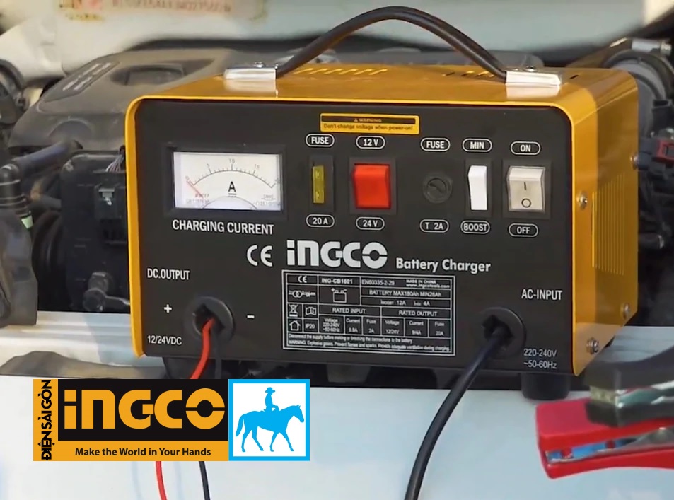 Máy sạc bình điện ắc qui 12V 24V INGCO TOTAL ING-CB1601