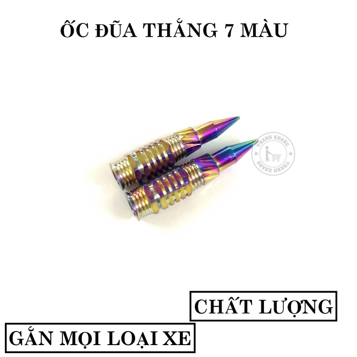 Bộ 1 cặp ốc đũa thắng hỏa tiễn nhôm, gắn mọi loại xe máy. 7 màu thanh khang 006001846