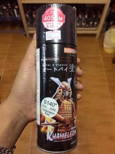 Chai sơn Samurai màu đỏ S140 dạng bình xịt dành cho xe máy