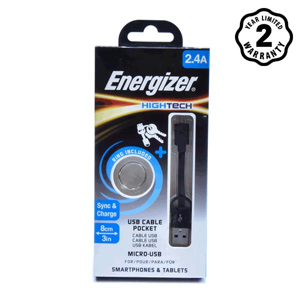 CÁP MICRO USB ENERGIZER POCKET 8CM ĐEN - C21UBMCABK4
