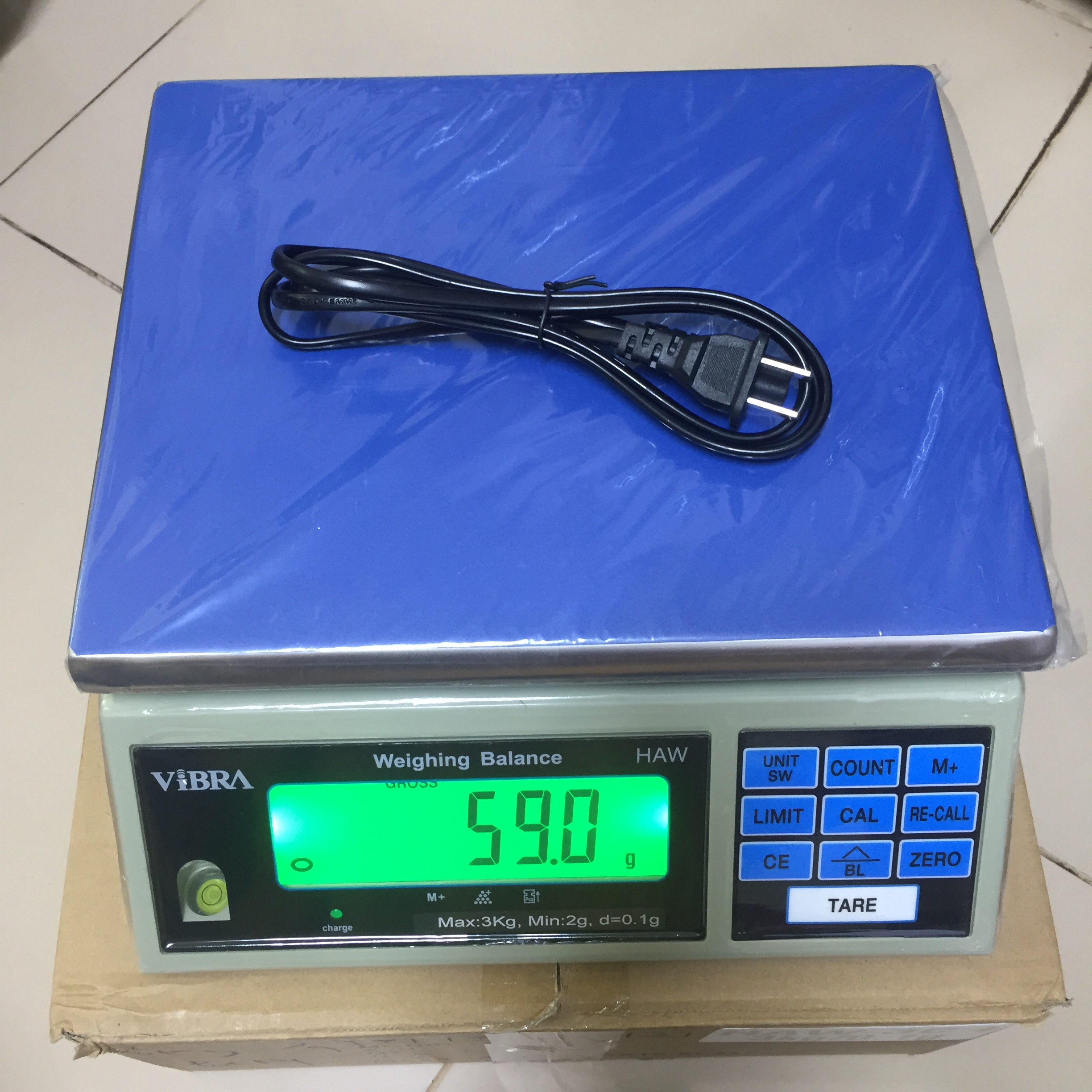 [SP000456] CÂN ĐIỆN TỬ VIBRA HAW-3C 3KG (Pin + nguồn)