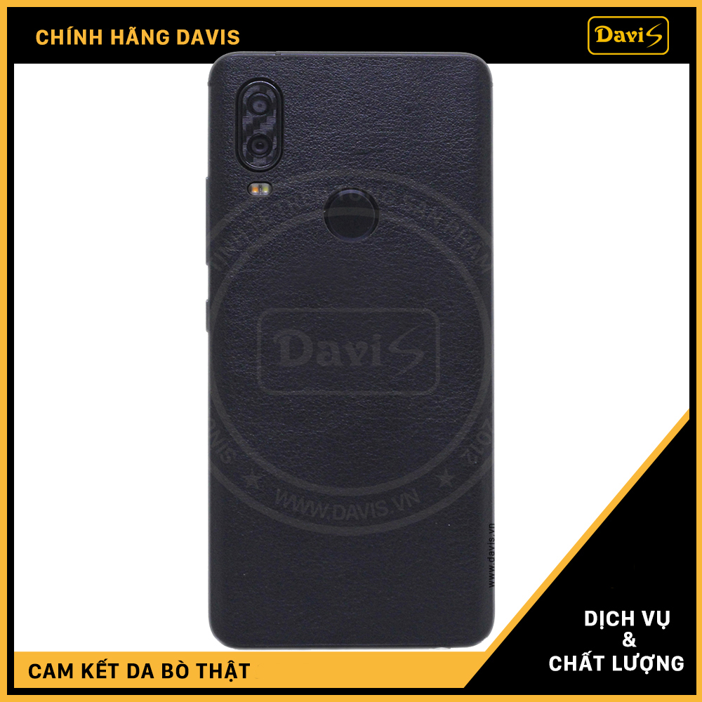 Dán da điện thoại Vsmart Active 1 da bò thật cao cấp - Chính hiệu Davis.