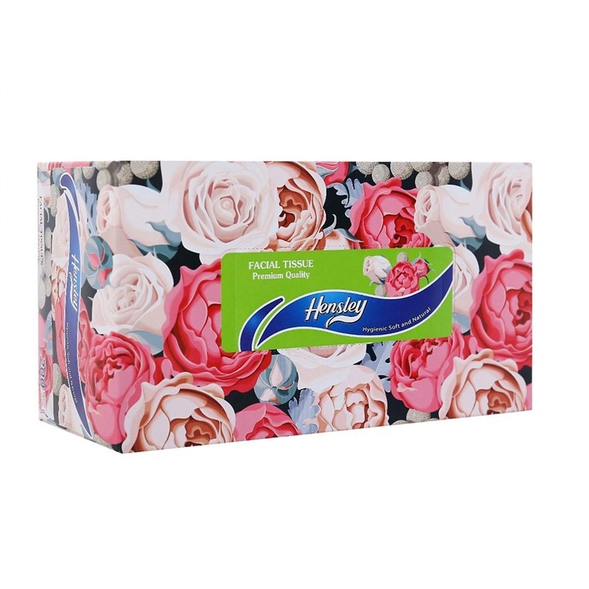 Combo 6 hộp Khăn giấy lụa 2 lớp Hensley (hộp 200 tờ)