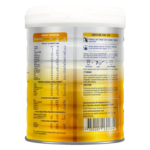 Sữa GrowPLUS+ Sữa non Vàng 800g (trên 1 tuổi)