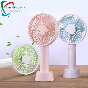 ( XÃ HÀNG ĐẾN 49%) Quạt Mini Fan Có Pin Sạc Cầm Tay có chân đế Tuỳ Chỉnh 3 Cấp Độ Siêu Mát Hàn Quốc(Nhiều Màu)