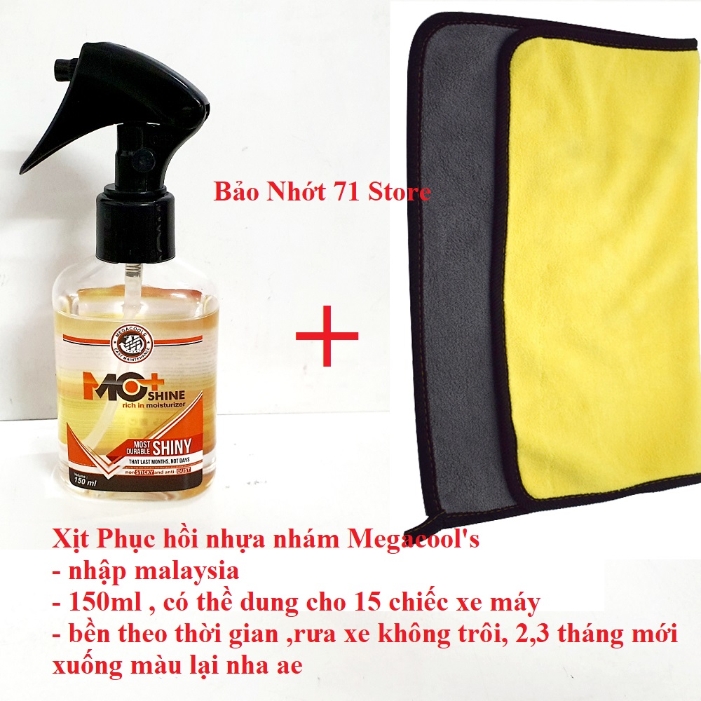 Dung dịch Phục hồi nhựa nhám, vỏ xe , Taplo Megacool's " kèm khăn 3M " chính hãng Indo