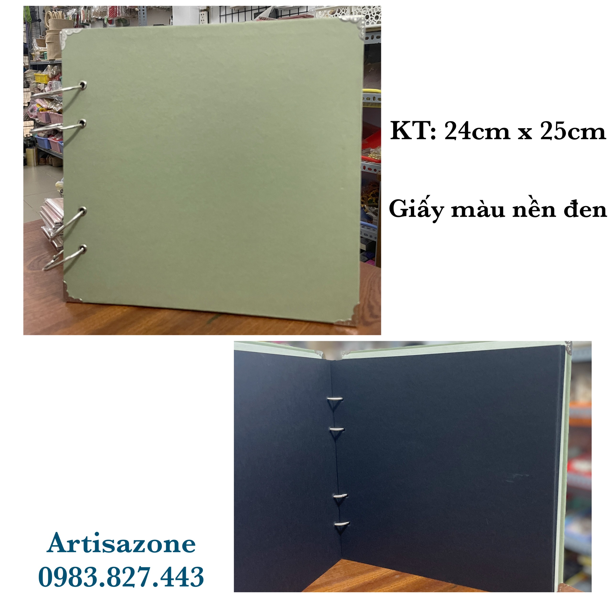 Scrapbook, album dán ảnh tự trang trí (KT: 24cm x 25cm) - 01 quyển