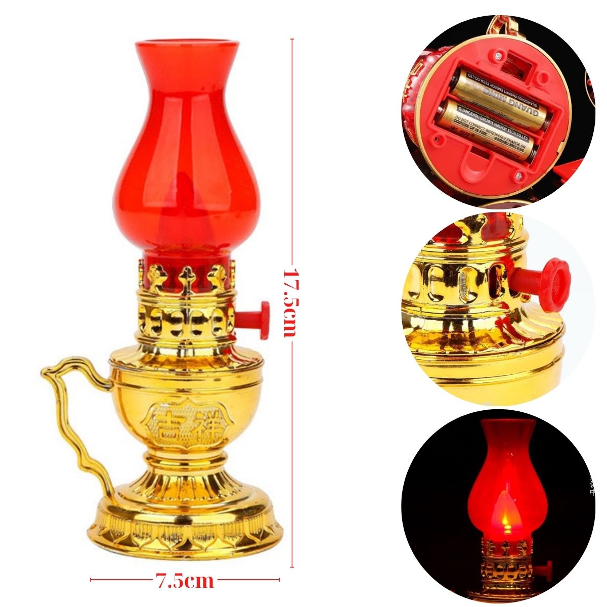 Combo 2 đèn thờ dùng pin cao cấp bóng Led nhấp nháy như đèn dầu cúng bàn thờ tổ tiên thần tài