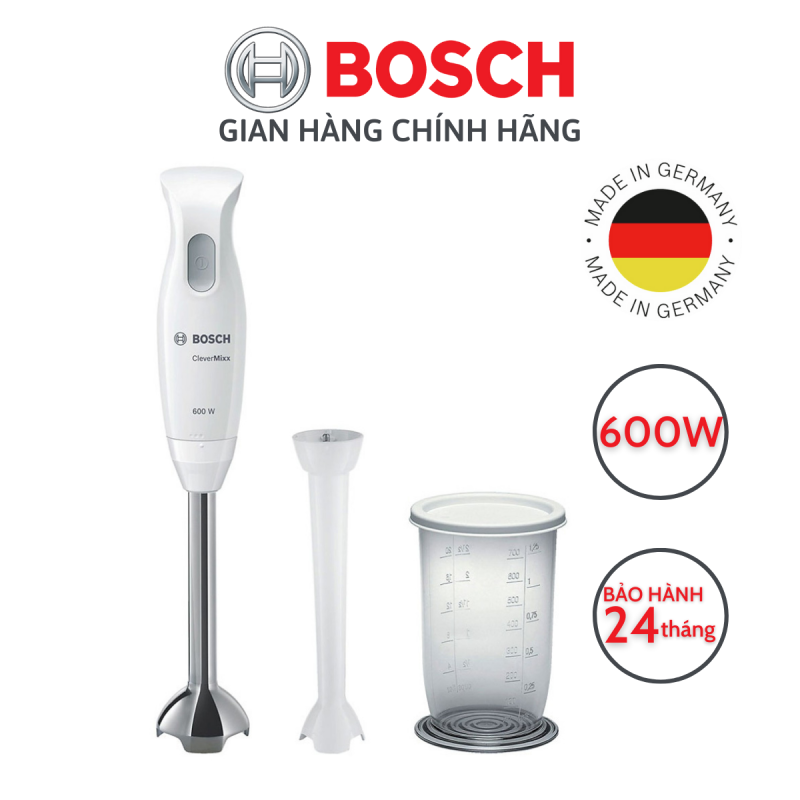 [SẢN XUẤT ĐỨC] Máy xay cầm tay Bosch Clever Mixx 600W (MSM26130) - Hàng chính hãng, bảo hành điện tử 2 năm toàn quốc