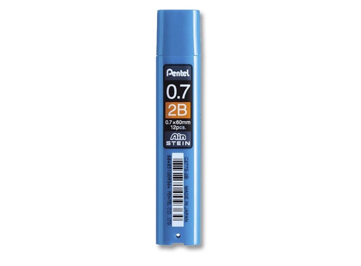 [MUA 2 GIẢM 5%]Ruột chì kim 0.5- 0.7mm Pentel AINSTEIN C275S-2B (12 Ruột/Tuýp)