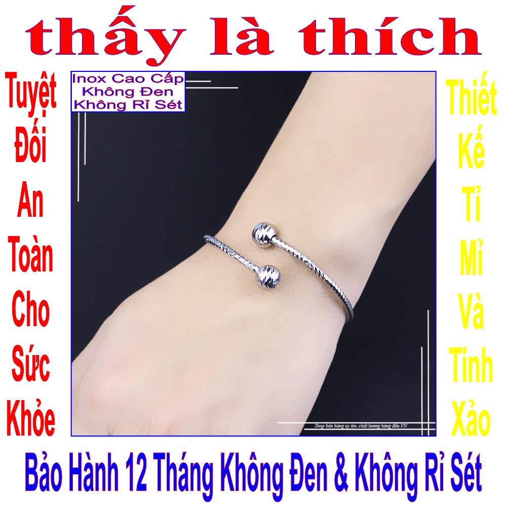 Nhẫn nữ inox Thấy Là Thích kiểu xoắn 2 đầu bi đáng yêu ( có thể tự thu lớn nhỏ theo ngón tay ) - Cam kết 1 đổi 1 nếu đen & gỉ sét