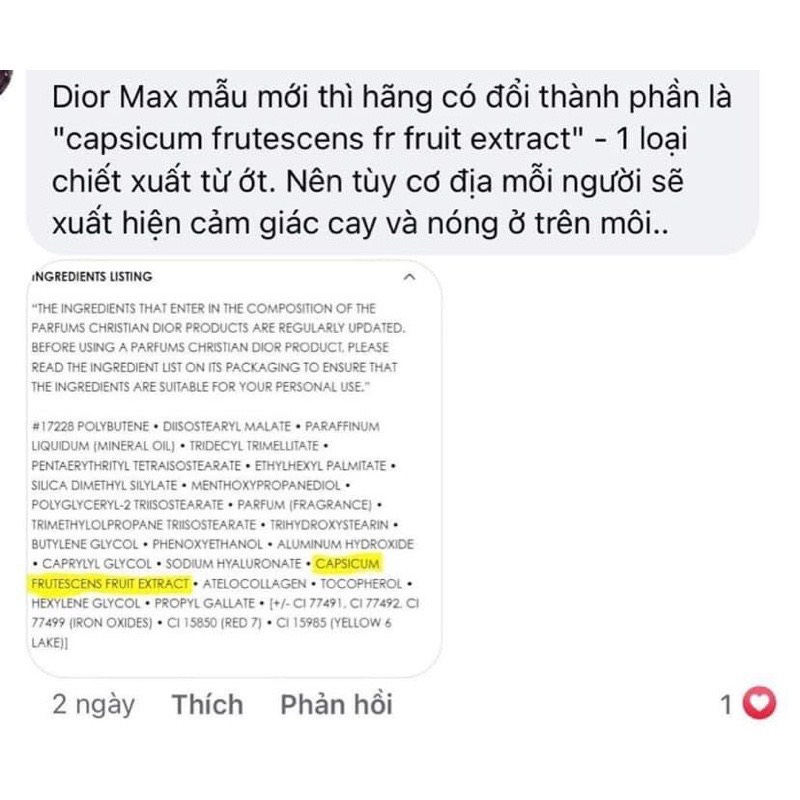 [Fullsize Nobox] Son dưỡng Di or Maximizer mẫu cũ