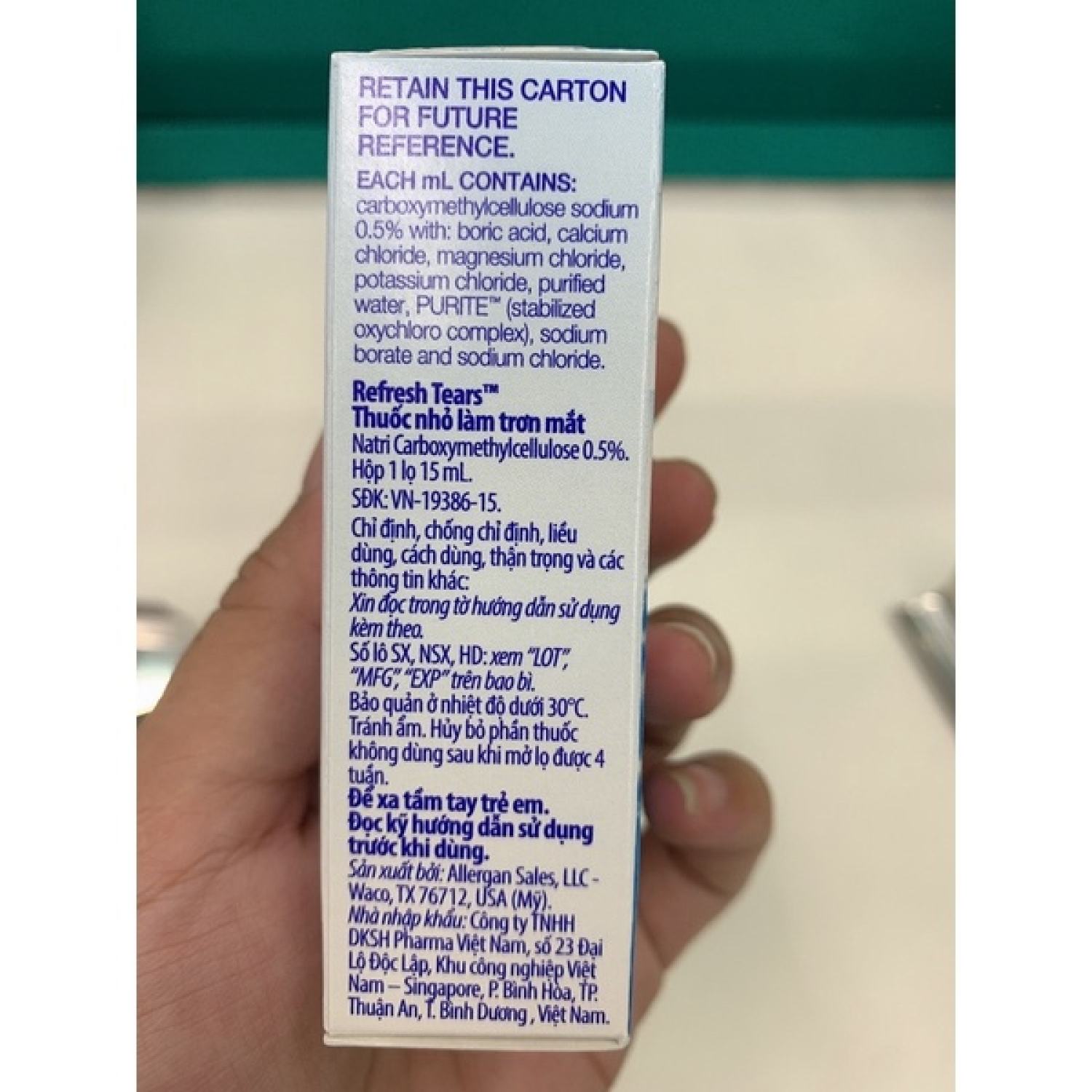 Nước mắt nhân tạo Refesh Tear - Chai 15ml