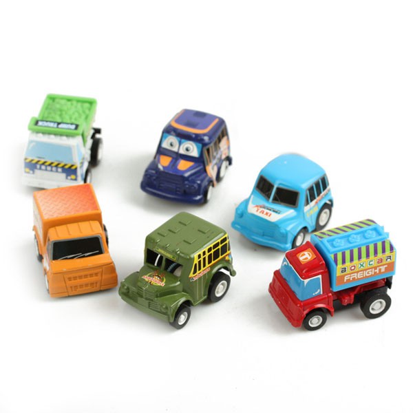 Sét túi 6 ô tô đồ chơi chạy cót mini cho bé yêu