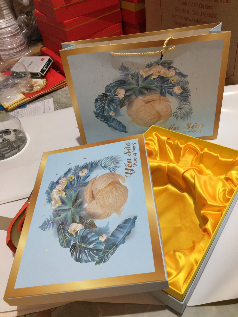 [HCM] Combo Hộp quà đựng yến (chưa gồm hộp nhựa)