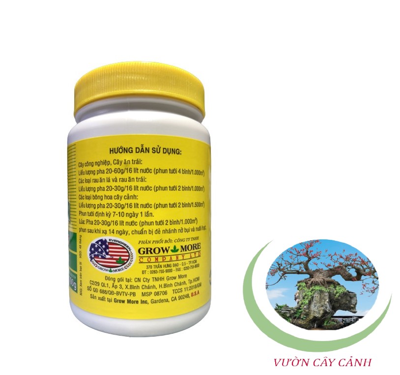 Phân Bón Lá Grow More Bloom NPK 10-55-10+TE - #366A# 100g