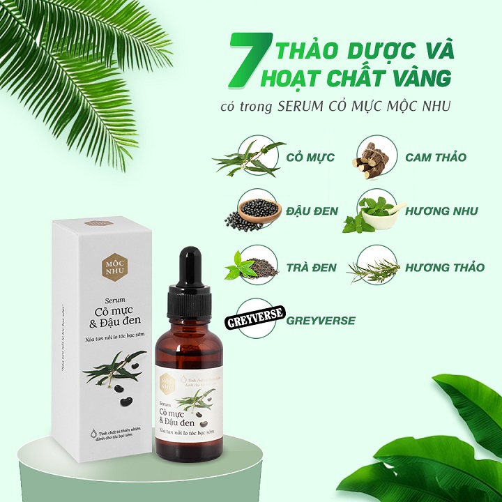 [HCM]Tinh Chất Mộc Nhu Serum Cỏ Mực & Đậu Đen 30Ml