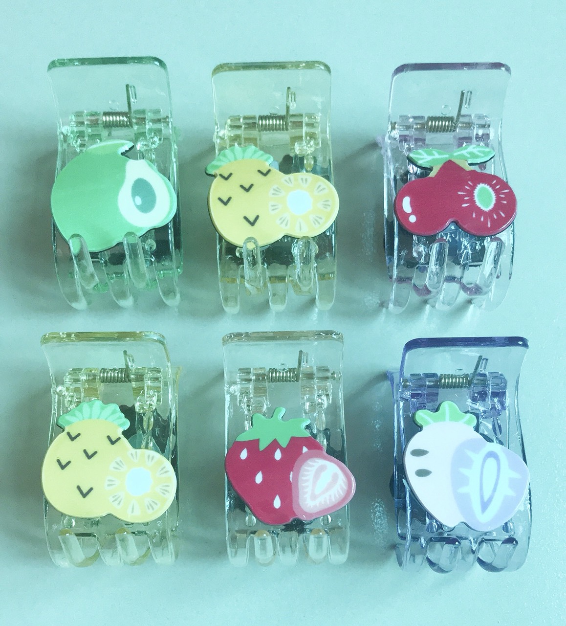 Sỉ vỉ 12 kẹp tóc 5 răng trong suốt (nhiều mẫu) - phukienteen