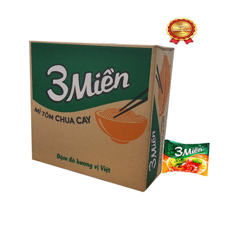 Mì 3 miền tôm chua cay thùng 30 gói x 65g