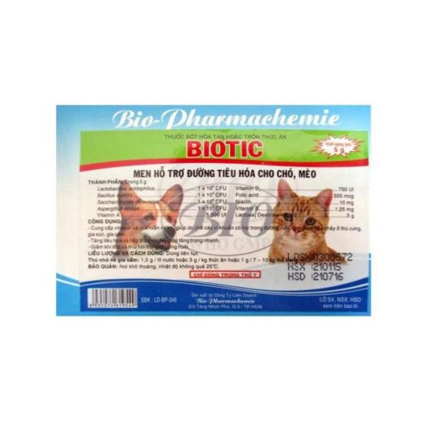 ✜  Gói Men tiêu hóa thức ăn cho chó trị phân sống phân lỏng cho chó mèo Biotic-gói 5g